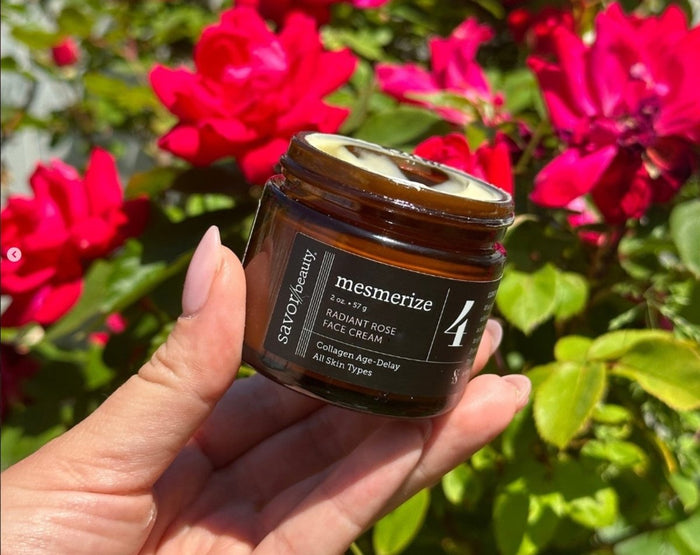 Close up shot of Rose  Collagen Face Cream
